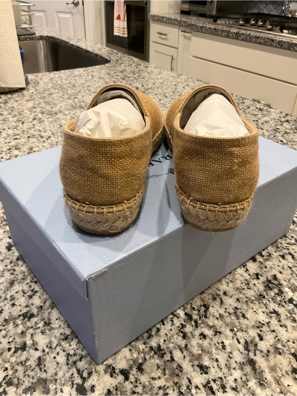 Prada Calzature Donna Cord Tan Espadrille Slip-Ons - Picture 2 of 11